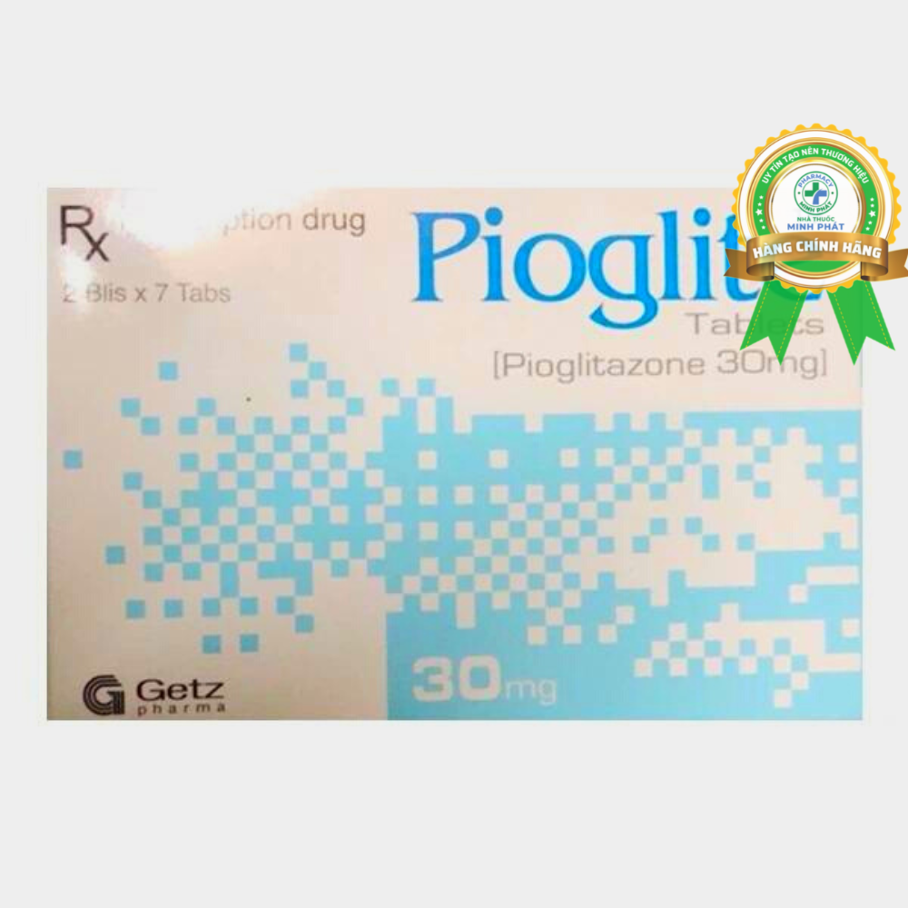 Thuốc Pioglite 30mg Getz kiểm soát đường huyết tiểu đường tuýp 2 (14 viên)